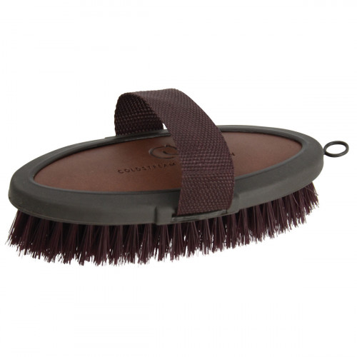Coldstream Faux Leather Body Brush - Brown/Black - 18.3 x 9cm