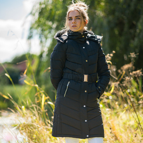 Coldstream Branxton Long Quilted Coat - Black - X Small