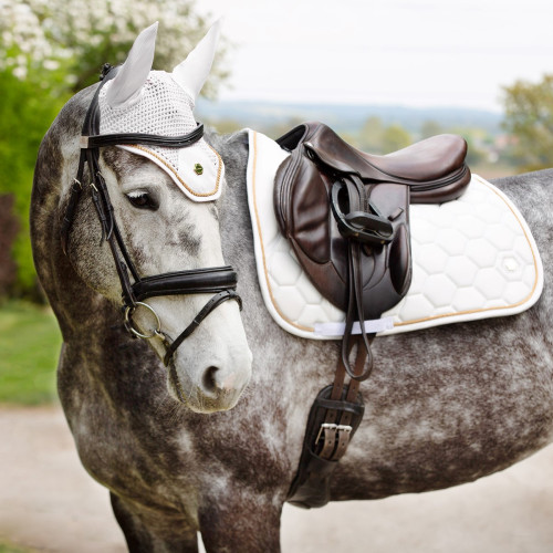 Coldstream Marygold Fly Veil - White - Pony/Cob