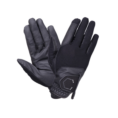 Coldstream Next Generation Blakelaw Diamante Riding Gloves - Black/Silver - Child X Small
