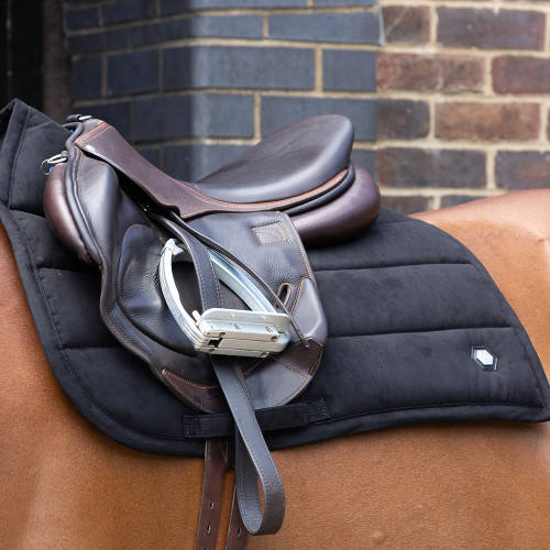 Coldstream Belford Suede GP Saddle Pad - Black - Pony/Cob