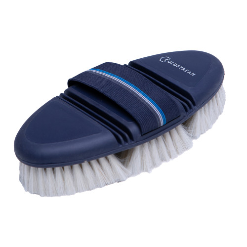 Coldstream Birkhill Bend Goat Hair Body Brush - Navy - 18.5 x 9.5cm