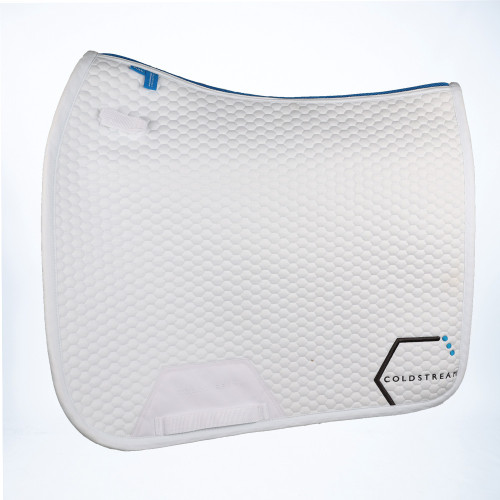 Coldstream Choicelee Dressage Saddle Pad - White/Blue - Pony/Cob