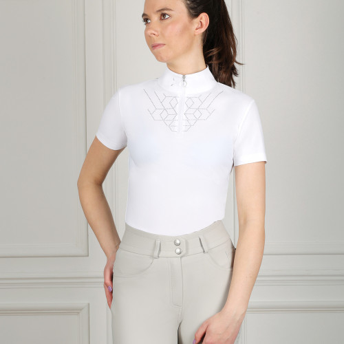 Coldstream Ledmore Diamante Show Shirt - White - X Small