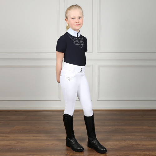 Coldstream Next Generation Ledmore Diamante Riding Tights - White - 5-6 Years