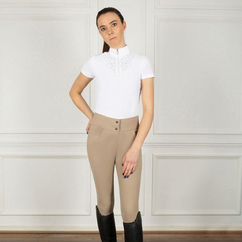 Coldstream Fenham Diamante Breeches - Taupe - Size 6