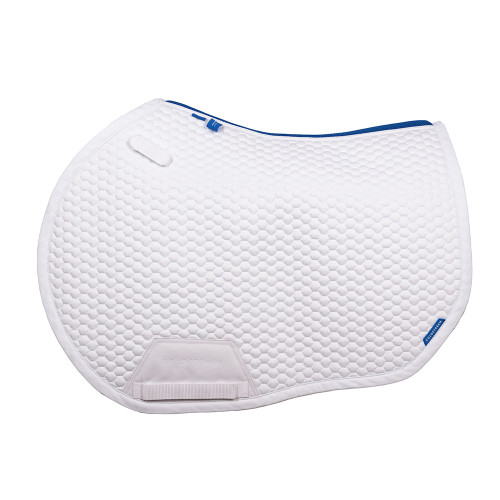 Coldstream Chatton Close Contact Saddle Pad - White/Blue - Pony/Cob