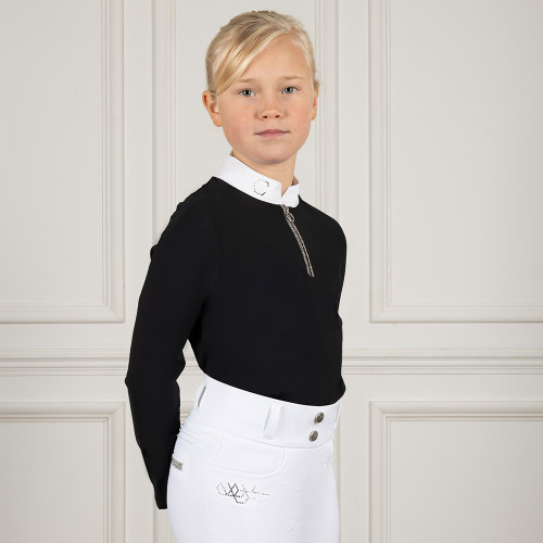 Coldstream Next Generation Long Sleeve Elrick Show Shirt - Black - 5-6 Years