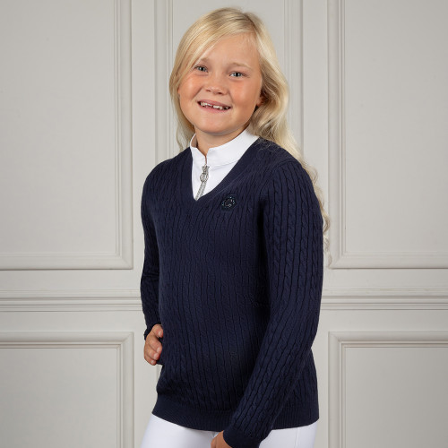 Coldstream Next Generation Clarkston Knitted V-Neck Jumper - Navy - 5-6 Years