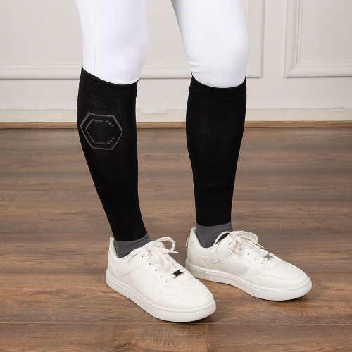 Coldstream Ancroft Cushioned Riding Sock - Black/Grey - Adult 3.5-8