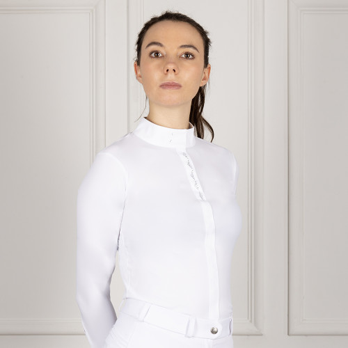 Coldstream Larkhall Diamante Show Shirt - White - X Small