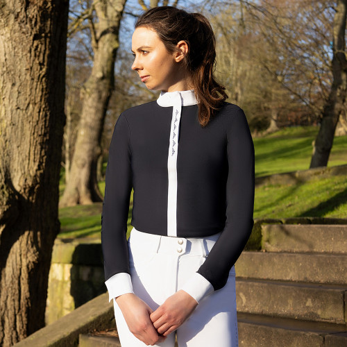 Coldstream Larkhall Diamante Show Shirt - Navy - X Small