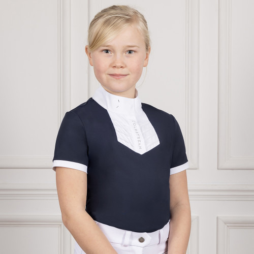 Coldstream Next Generation Roslin Ruffled Crystal Show Shirt - Navy - 5-6 Years