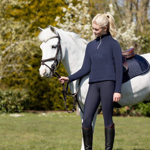 Coldstream Next Generation Hamilton Sparkle Quarter Zip - Navy - 5-6 Years