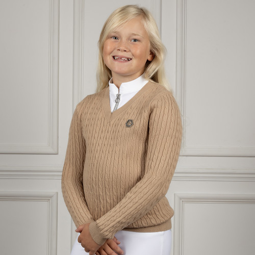 Coldstream Next Generation Clarkston Knitted V-Neck Jumper - Champagne - 5-6 Years
