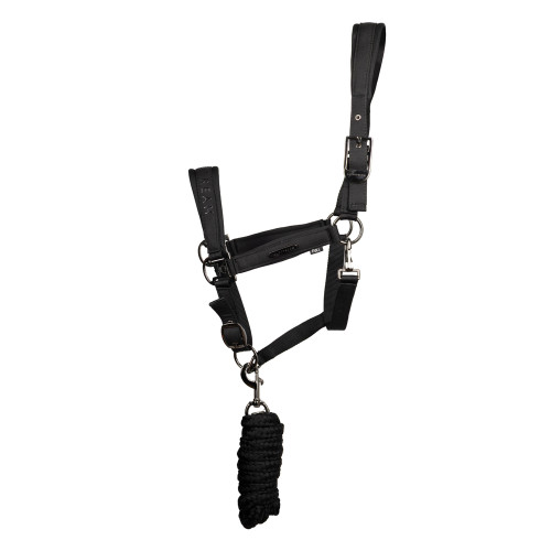 Coldstream Paxton Padded Head Collar & Lead Rope - Black - Pony