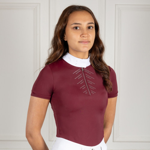 Coldstream Harthill Diamante Show Shirt - Windsor Wine - X Small