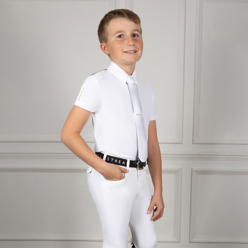 Coldstream NG Boy's Penston Show Shirt - White/Navy - 5-6 Years