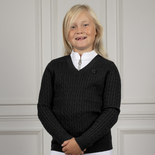 Coldstream Next Generation Clarkston Knitted V-Neck Jumper - Black - 5-6 Years