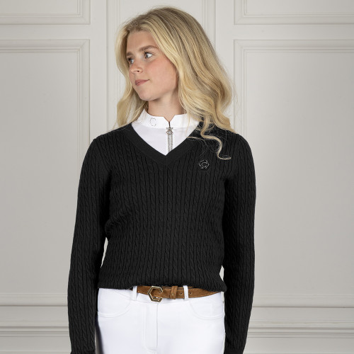 Coldstream Clarkston Knitted V-Neck Jumper - Black - X Small