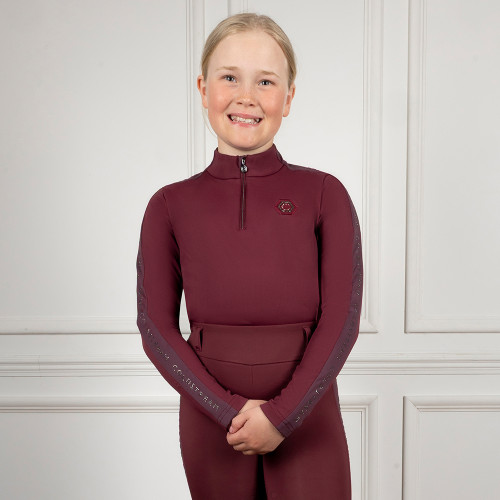 Coldstream Next Generation Cairncross Long Sleeve Base Layer - Windsor Wine - 5-6 Years